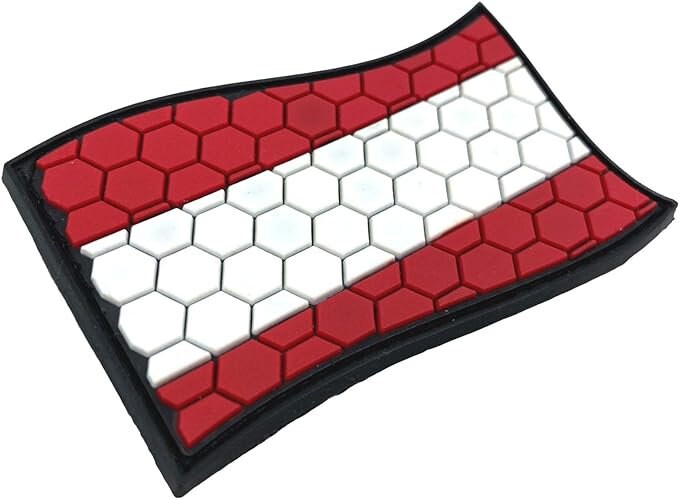 Austria Austrian Österreich Honeycomb Flag Airsoft PVC Morale Cosplay Team Patch