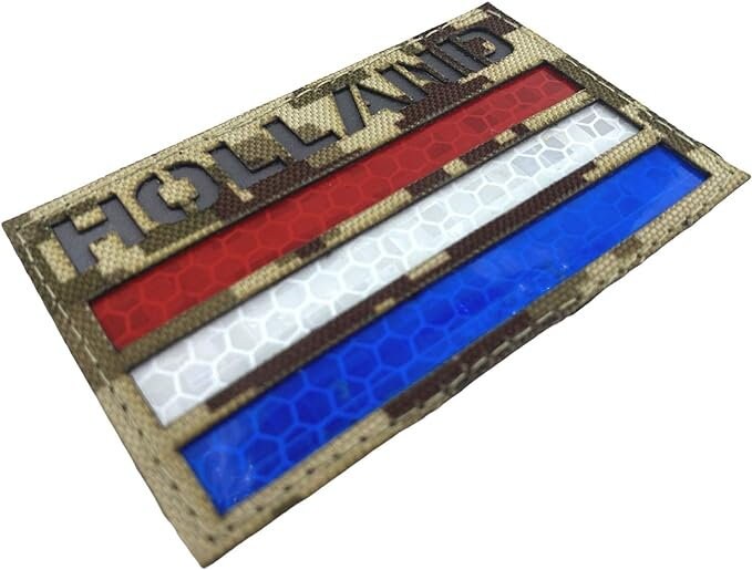 Holland Netherlands Reflective Camouflage Flag Tactical Laser Cut Airsoft Paintball Field Patch