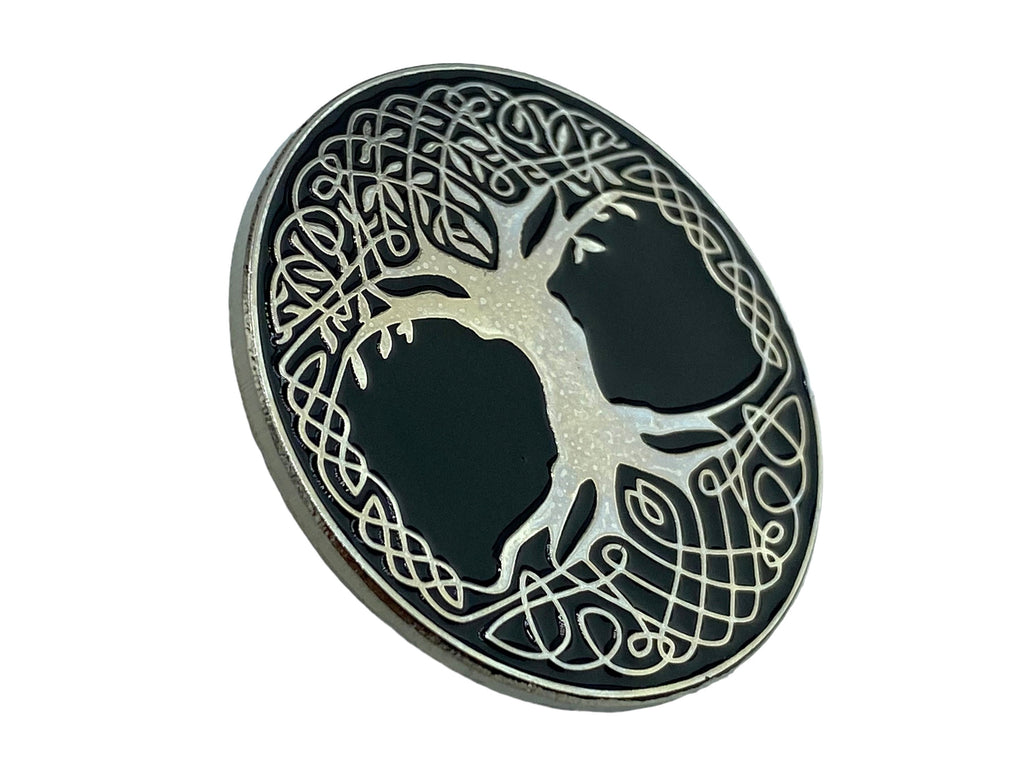 Tree Of Life Rune Norse Viking Silver Metal Pin Badge Brooch