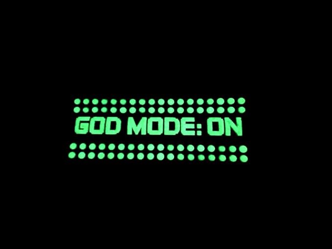 God Mode ON Glow in the Dark Tactical Airsoft Paintball PVC Morale Patch