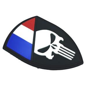 France French Skull Glow in the Dark Flag Airsoft PVC Morale Cosplay Team Patch