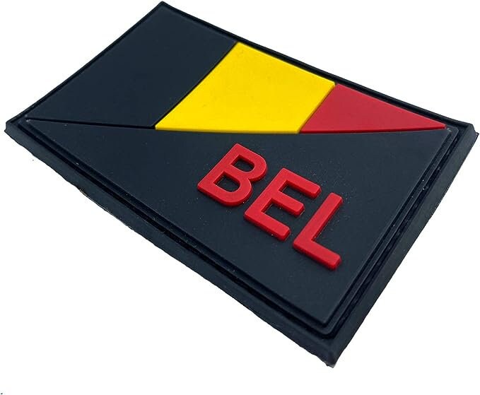 Belgium Belgian Diagonal BEL Flag Tactical PVC Airsoft Paintball Cosplay Team Patch