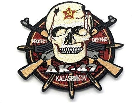 AK-47 Kalashnikov Skull Tactical Embroidered Airsoft Paintball Patch
