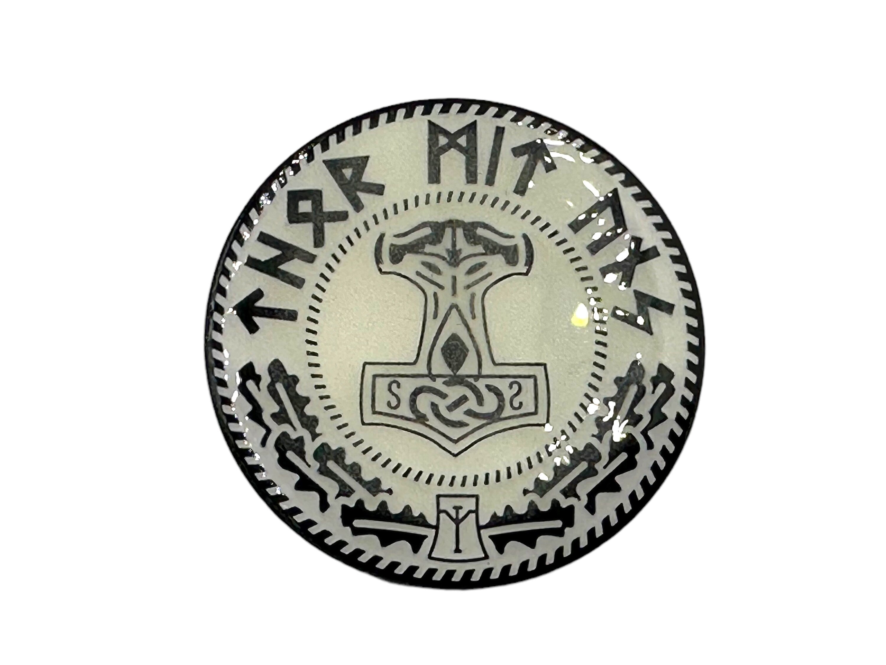 Thors Hammer Mjolnir Viking Norse Rune Metal Pin Badge Brooch