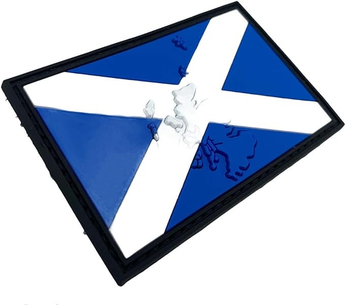 Embossed Scotland Country Scottish Saltire Flag St Andrew's Cross PVC Airsoft Paintball Team Patch