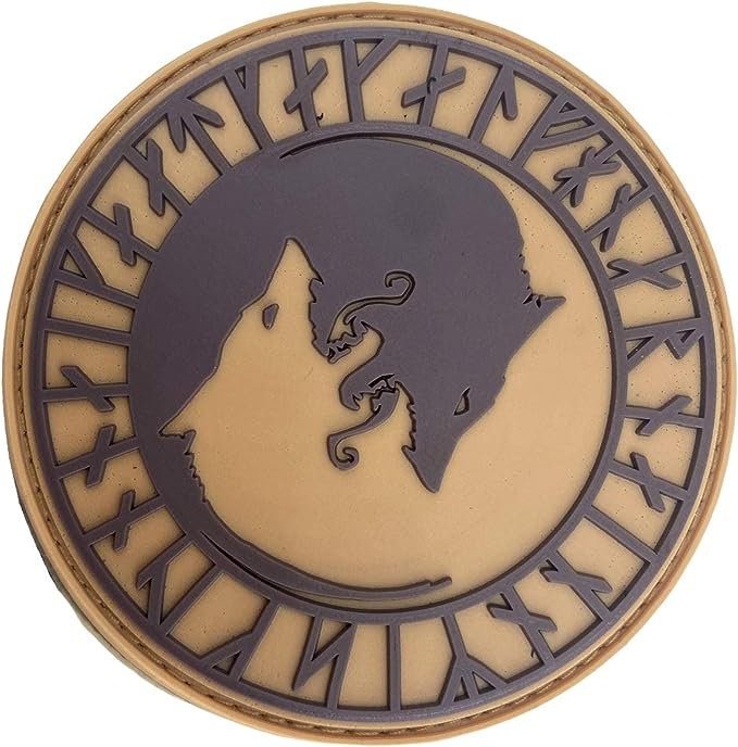 Viking Wolf Geri and Freki Norse Rune PVC Airsoft Paintball Cosplay Morale Patch