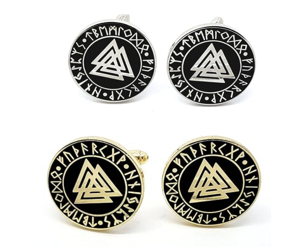 Valknut Knot Of The Slain Viking Cosplay Cufflinks in Presentation Box
