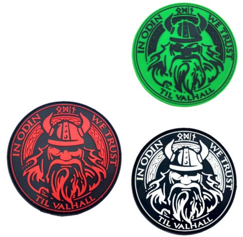 In Odin We Trust Viking Valhalla PVC Airsoft Paintball Morale Cosplay Tactical Patch
