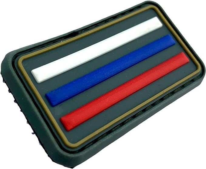 Russia Russian Россия RUS Bars Stripes Flag PVC Airsoft Paintball Morale Patch
