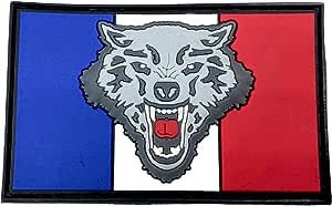 France French Francais Wolf Flag Airsoft Paintball PVC Morale Cosplay Team Patch