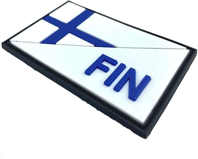 Finland Finnish Diagonal FIN Flag Tactical PVC Airsoft Paintball Cosplay Team Patch