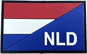 Holland Netherlands Diagonal NLD Flag Tactical PVC Airsoft Paintball Cosplay Team Patch