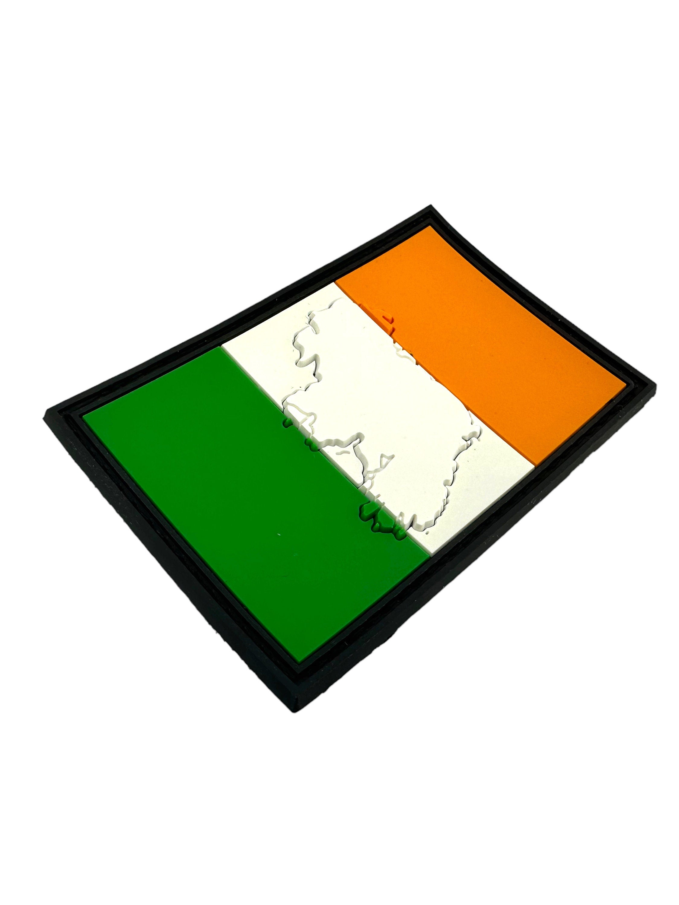 Embossed Ireland Irish Country Tricolour Flag Airsoft PVC Morale Cosplay Team Patch