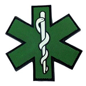 Star of Life Paramedic Medic Glow in the Dark Airsoft Paintball PVC Morale Team Patch