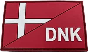 Denmark Danish Diagonal DNK Flag Tactical PVC Airsoft Paintball Cosplay Team Patch