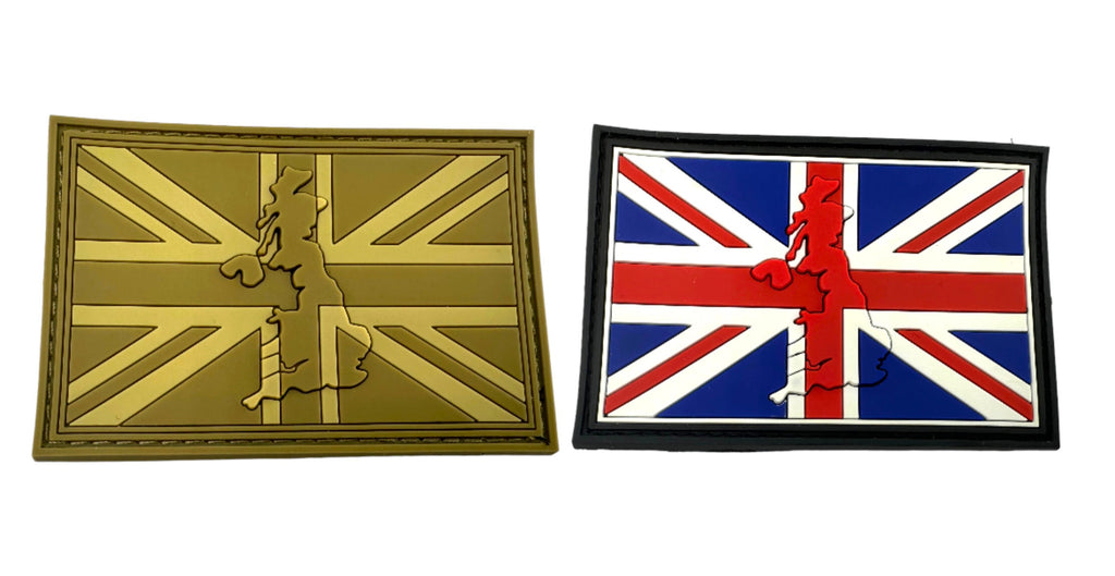 Embossed Great Britain United Kingdom Union Jack Country Flag PVC Airsoft Paintball Team Patch