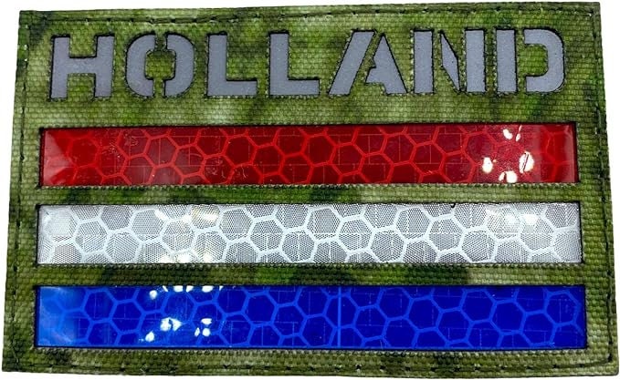 Holland Netherlands Reflective Camouflage Flag Tactical Laser Cut Airsoft Paintball Field Patch