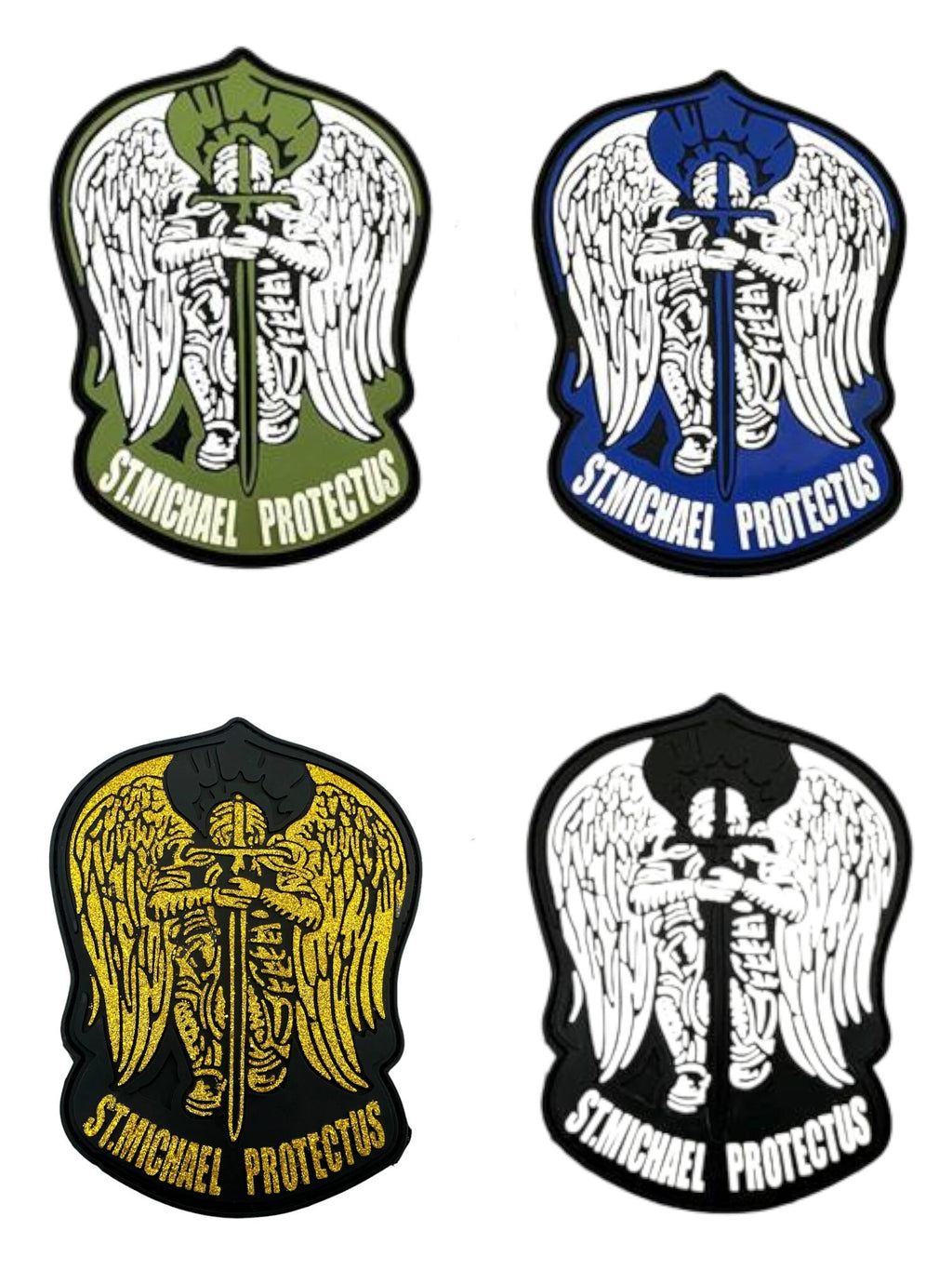 St Michael Protect Us Templar Tactical PVC Airsoft Paintball Cosplay Patch