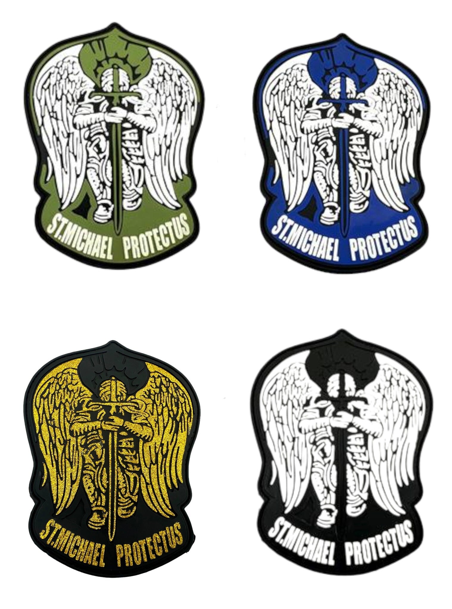 St Michael Protect Us Templar Tactical PVC Airsoft Paintball Cosplay Patch