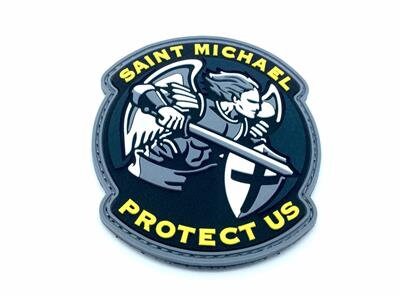 Saint Michael Protect Us Crusader Knights Templar PVC Airsoft Paintball Morale Patch