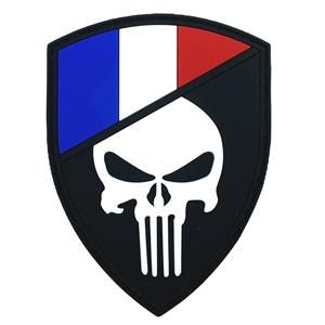 France French Skull Glow in the Dark Flag Airsoft PVC Morale Cosplay Team Patch