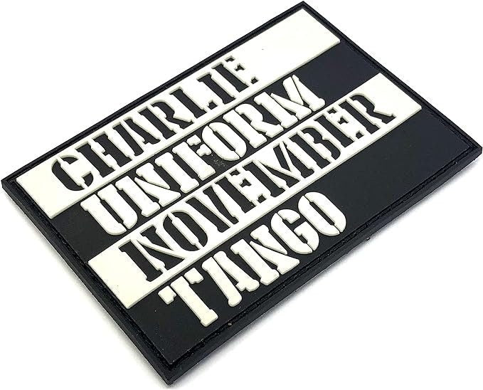 Charlie Uniform November Tango Paintball Airsoft PVC Morale Tactical Patch