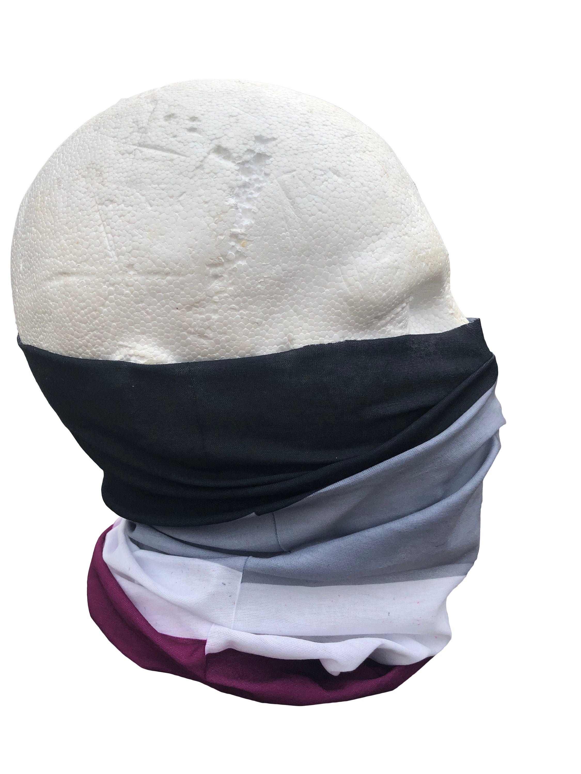 Asexual LBGTQ Gay Pride Flag Quick Dry Microfibre Bandana Neck Snood Head Wrap Headband Scarf Face Mask Ultra Soft Elastic Headscarf