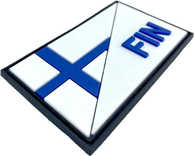 Finland Finnish Diagonal FIN Flag Tactical PVC Airsoft Paintball Cosplay Team Patch