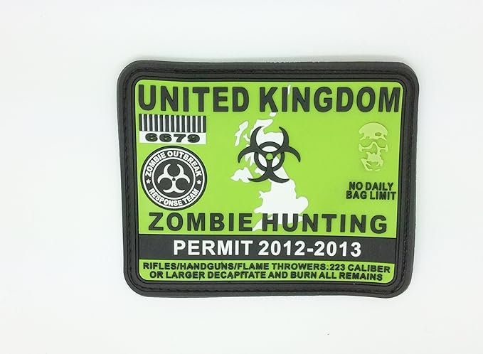 International Countries Zombie Hunting Permits PVC Tactical Airsoft Paintball Morale Patch
