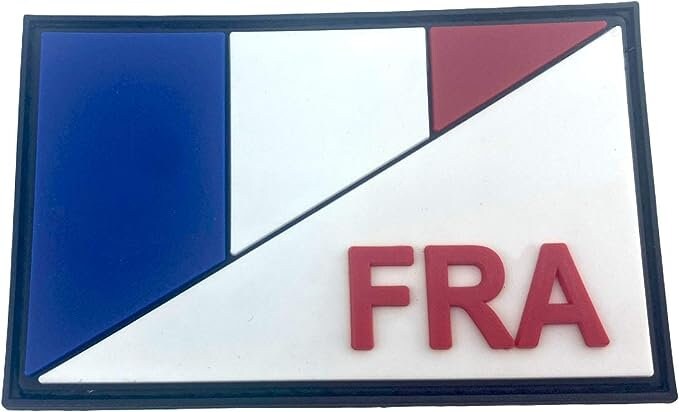 France French Diagonal FRA Flag Tactical PVC Airsoft Paintball Cosplay Team Patch