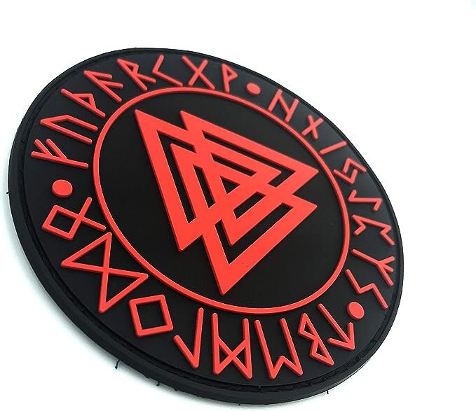 Valknut Knot Of The Slain Norse Rune Viking PVC Airsoft Paintball Morale Patch