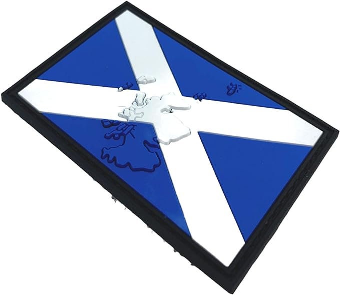 Embossed Scotland Country Scottish Saltire Flag St Andrew's Cross PVC Airsoft Paintball Team Patch