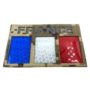 France French Reflective Camouflage Flag Tactical Laser Cut Airsoft Paintball Field Patch