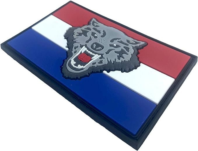 Netherlands Holland Dutch Wolf Flag Airsoft Paintball PVC Morale Cosplay Team Patch