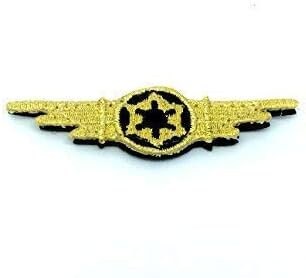 Gold Imperial Crew Tie Fighter Wings Embroidered Cosplay Airsoft Paintball Morale Patch
