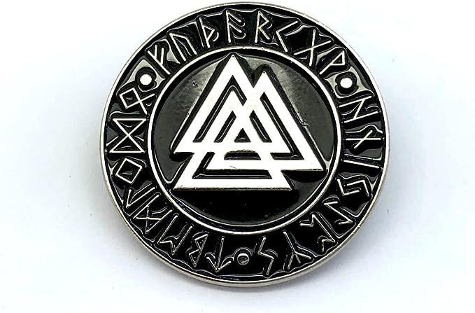 Valknut Knot Of The Slain Norse Rune Viking Silver Metal Pin Badge Brooch