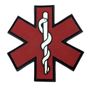 Star of Life Paramedic Medic Glow in the Dark Airsoft Paintball PVC Morale Team Patch