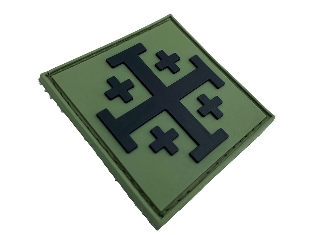 Jerusalem Cross Tactical Airsoft Paintball PVC Morale Patch