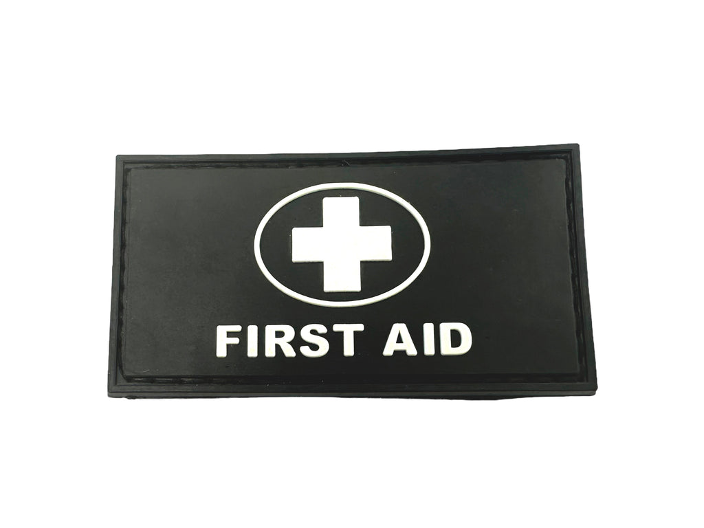 First Aid Medic Black Glow in the Dark Tactical PVC Airsoft Paintball Cosplay Patch