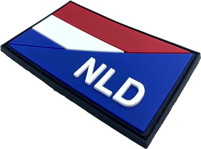 Holland Netherlands Diagonal NLD Flag Tactical PVC Airsoft Paintball Cosplay Team Patch