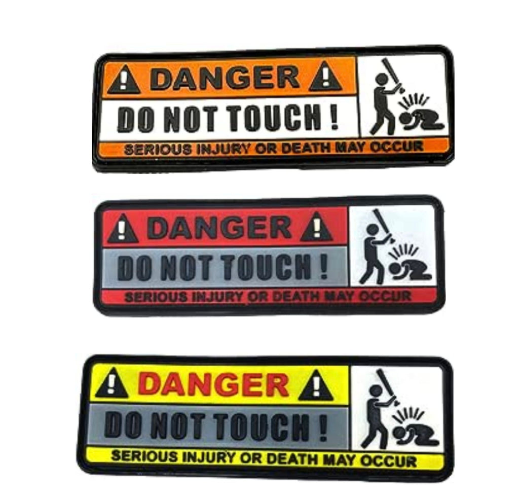 Danger Do Not Touch Airsoft Paintball PVC Morale Patch