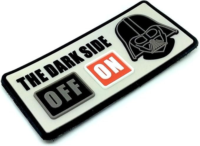 The Dark Side ON Darth Vader PVC Airsoft Paintball Morale Cosplay Fan Patch