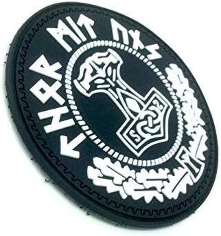Thor's Hammer Mjolnir Norse Rune Viking PVC Airsoft Paintball Morale Patch