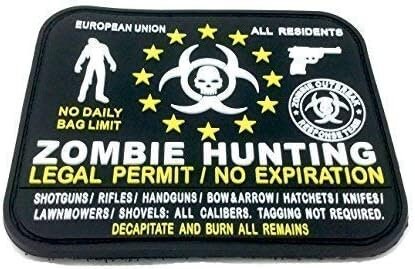 International Countries Zombie Hunting Permits PVC Tactical Airsoft Paintball Morale Patch