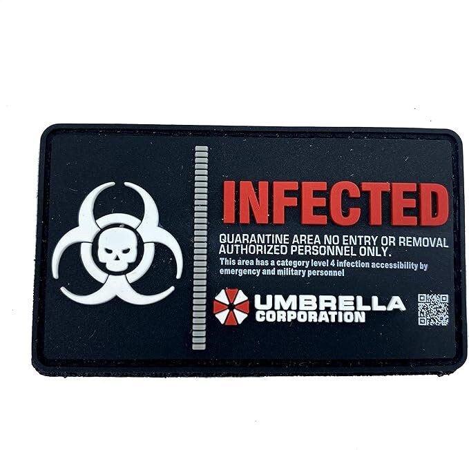 Umbrella Corporation Infected Quarantine Zombie Outbreak Airsoft PVC Morale Fan Sci Fi Patch