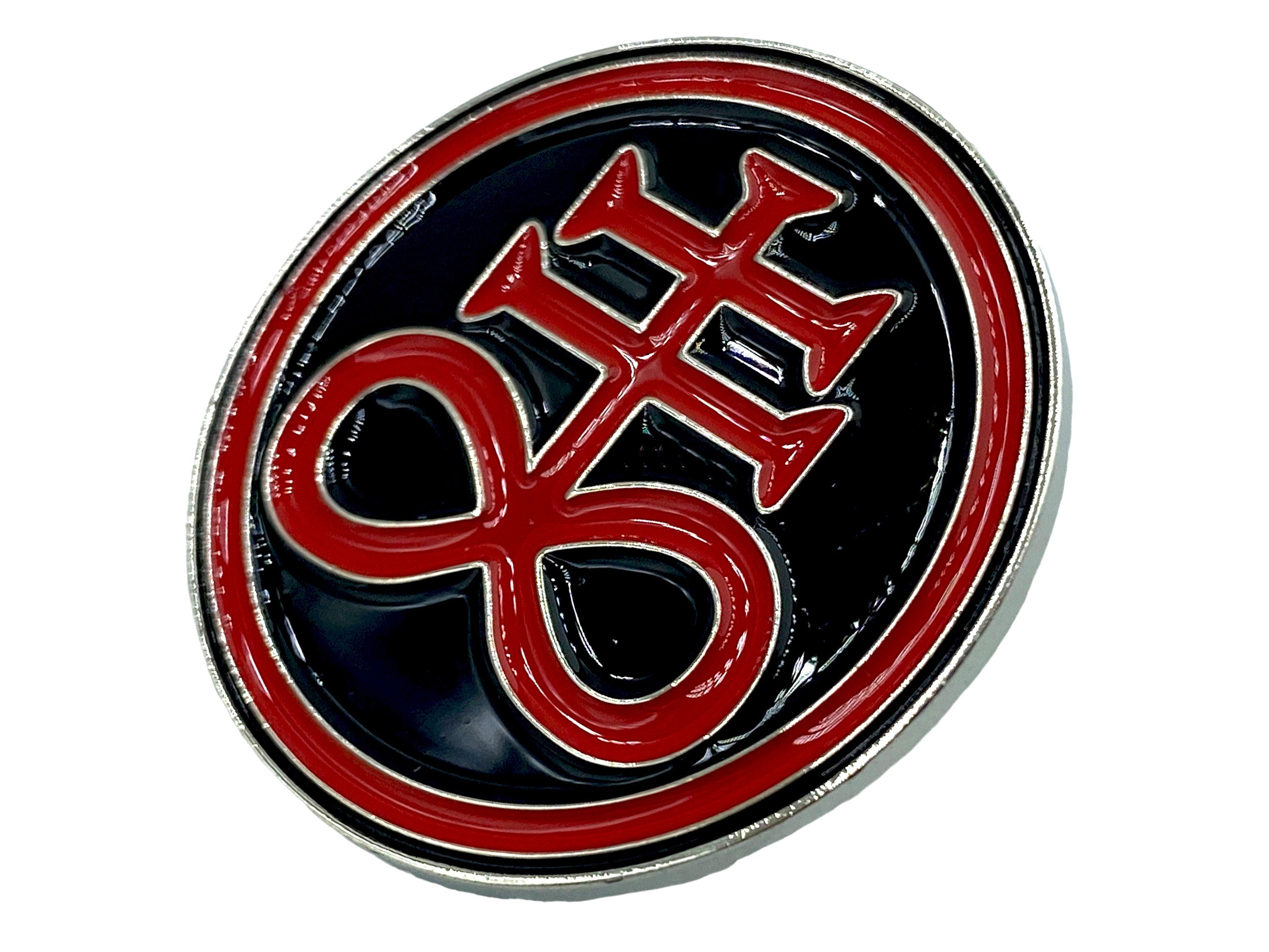 The Leviathan Cross Satan Cross Red Metal Pin Badge Brooch