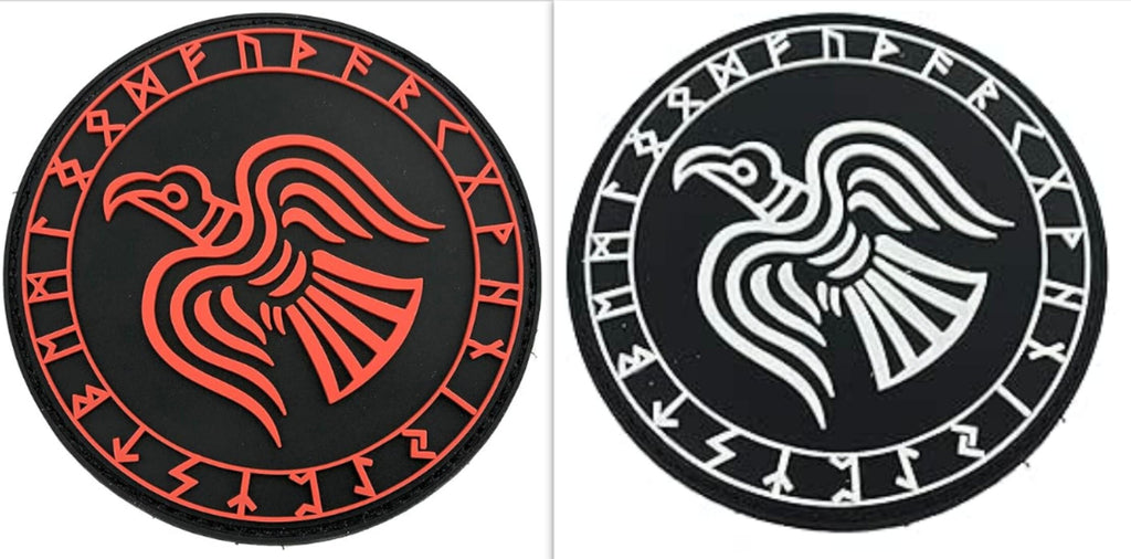 Odin's Raven Norse Rune Viking PVC Airsoft Paintball Morale Patch