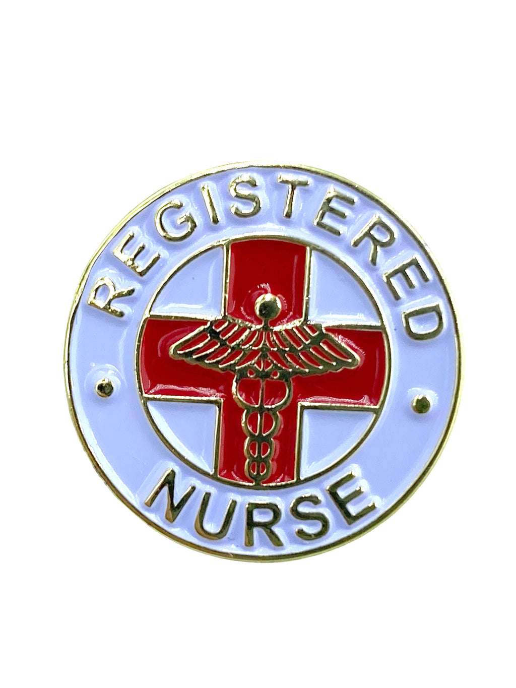 Registered Nurse Paramedic Medic Red Round Lapel Pin Badge Brooch