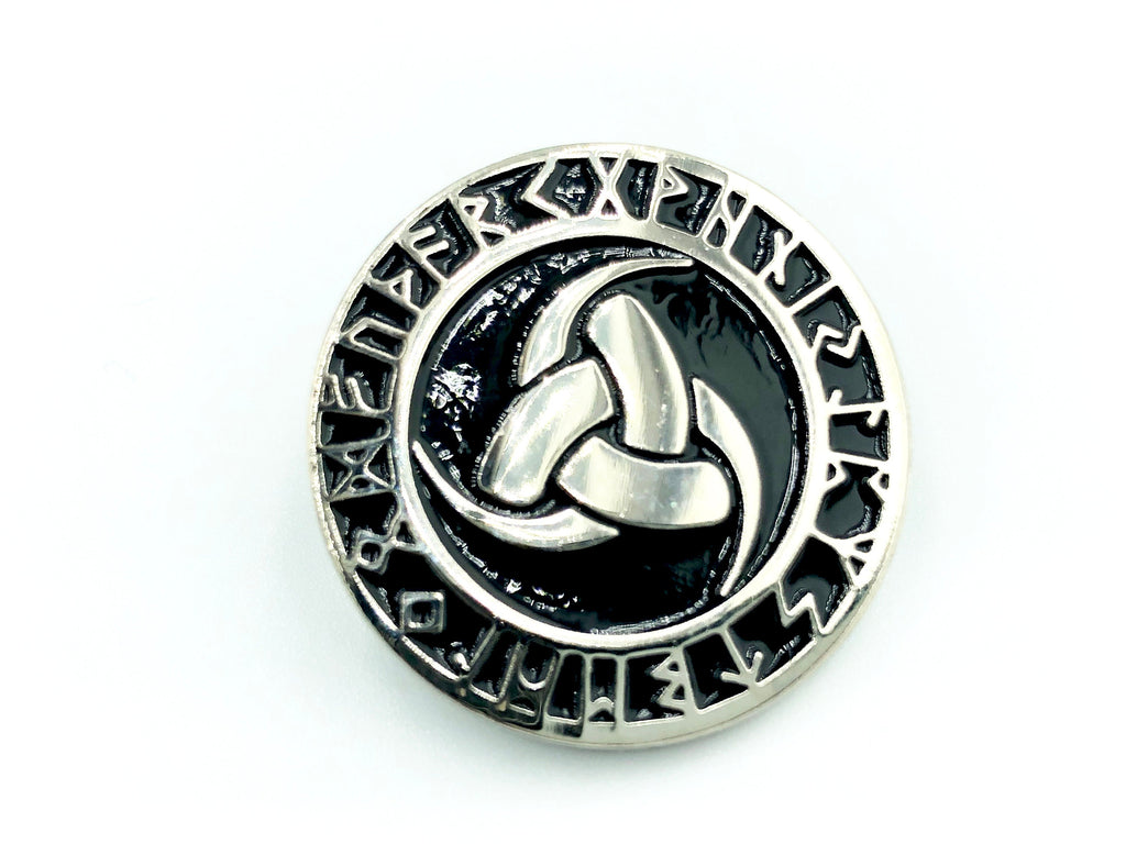 The Triple Horn of Odin The Horn Triskelion Norse Rune Viking Silver Metal Pin Badge Brooch