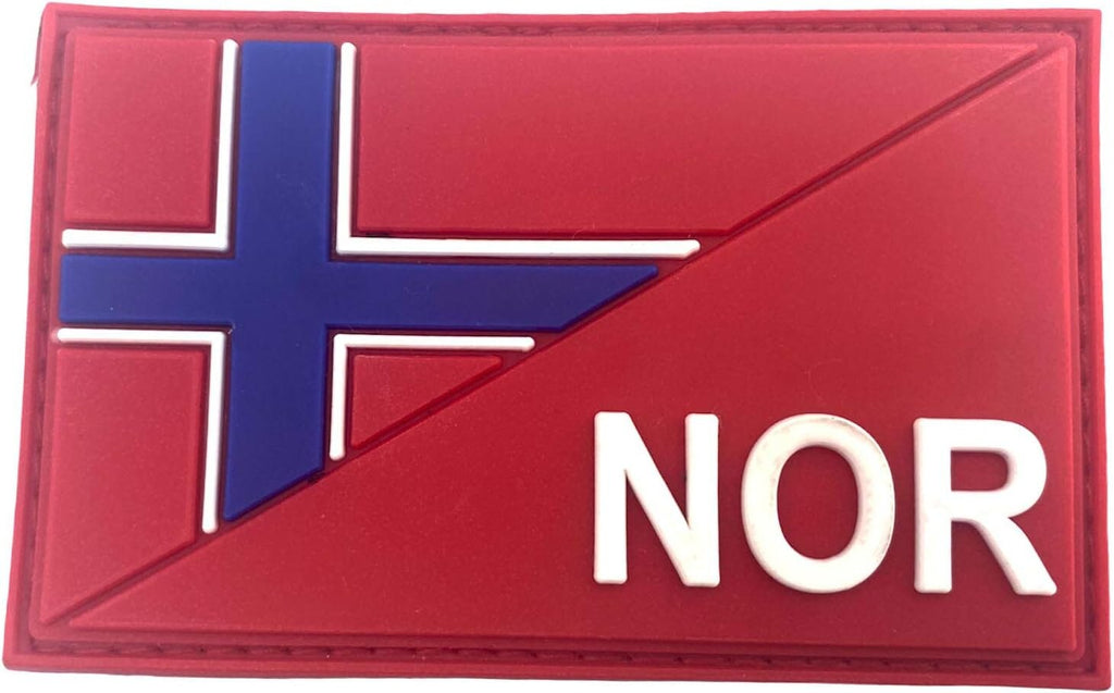 Norway Norwegian Diagonal NOR Flag Tactical PVC Airsoft Paintball Cosplay Team Patch